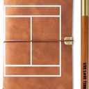InnoBeta Tennis Gifts for Tennis Lovers, Journal Notebook with Pen, Refillable Sketchbook, Travel Diary, Lined Planner, 7x5 Inches - Clay Court (Brown)