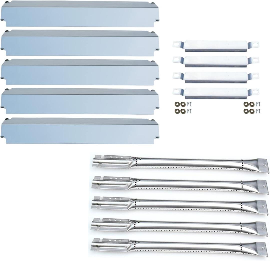 Direct store Parts Kit DG179 Replacement for Charbroil Commercial 463268806 Gas Grill Burner,Carryover Tubes,Heat Plates (SS Burner + SS carry-over tubes +SS Heat Plate)