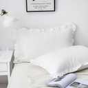 White Pillow Shams Standard Size Set of 2 (20 x 26), Ruffle Pillow Case Covers-100% Brushed Microfiber Super Cozy and Soft, Wrinkle-Free, Fade-Resistant Stain-Resistant Envelope Closure