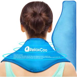 RelaxCoo Neck Ice Pack Wrap, Reusable Gel Ice Pack for Neck Shoulders, Cold Compress Therapy for Pain Relief, Injuries, Swelling, Bruises, Sprains, Inflammation and Cervical Surgery Recovery