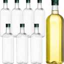 Yopay 8 Pack 32OZ Plastic Empty Bottles with Cap, Long Neck Wine Bottles for Liquor BPA-Free, Reusable Beer Soda Olive Oil Bottle, Leakproof Container for Juice Shaved Ice Flavoring Syrup