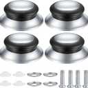 Pot Lid Knobs,4 Pcs Pot Lid Handle Replacement,knob for Pot lid Pot Cover Knobs, Universal Kitchen Bakelite Top Replacement for Pots and Pans Saucepan Casserole Glass Handles(Silvery)