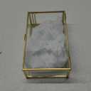 Clear Glass Decorative Box for Organizing Photos, Jewelry, Small Items - Golden Dresser Drawer Organizer, Transparant Small Storage Bin Container with Lid (Upgrade, 8x4,3x2,3")