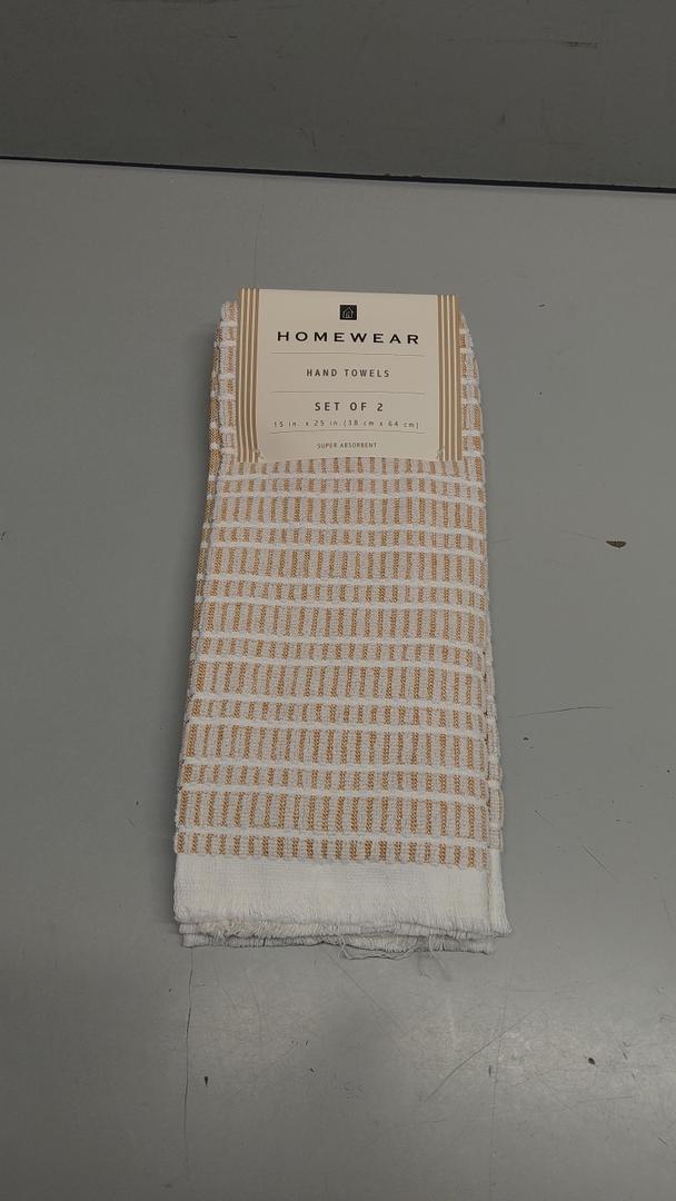 Hand Towels for Bathroom Set of 2 25x15 in White and Blush Striped Towels, Soft and Absorbent Decorative Bath Towels