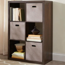 Whitmor Deluxe 6 Cube Organizer with 3 Fabric Cubes, Espresso