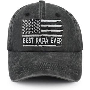 The Best Dad Papa Hat for Men, Funny Adjustable Cotton Embroidered Daddy Baseball Cap