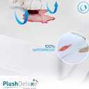 PlushDeluxe Premium Bamboo Mattress Protector Queen Size, Waterproof, & Ultra Soft Breathable Noiseless Washable Bed Mattress Cover for Comfort & Protection - White