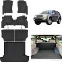 Floor Mats for 1996-2002 Toyota 4Runner with Trunk Mat & Backrest Mat, TPE All Weather Protection 1st & 2nd Row Full Set Car Liners Covering The Backrest Accessories