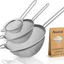 Anaeat Fine Mesh Strainers  Premium Stainless Steel Colander Sieve Sifters, with Durable Mesh and Sturdy Handle, Excellent for Sifting Dry ingredients, Flour, Pastas, Rice, Tea (3.15"+5.5"+7.87")