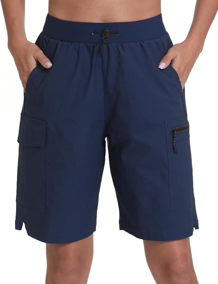 Women's Hiking Cargo Shorts Quick Dry Lightweight Shorts for Travel Athletic Golf Casual Golf Casual (Blue, XL)