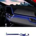 Car Accessories Fit for Toyota C-HR CHR 2018-2023 Upper Central Console Display Dashboard Panel Cover Trim (Blue) ABS 2 PCS Fit 9 inch Screen,Not Fit 7 inch Screen