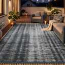 MontVoo Outdoor Rug Waterproof 8x10 ft with Strip Lights Outdoor Patio Rug Mat Reversible Plastic Straw Rug Outside Outdoor Rug for RV Camping Picnic Balcony Backyard