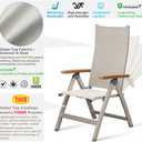 Adjustable Folding Chair, Indoor & Outdoor Balcony, Patio Porch, Garden Lawn, Pool, for Comfortable Foldable Chairs, Portable Cozy Recliner, Metal Frame with Teak Armrest, Durable