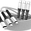 USB C to USB C Cable (3 Pack 10ft) iPhone 16/15 Charger Cord, 60W Extra Long Type C Fast Charging Cable for Apple iPhone 16/15 Pro Max/MacBook Air/Pro, iPad Pro 12.9/11/,Samsung Galaxy S23/22/21/20 (10 Foot, Silver)