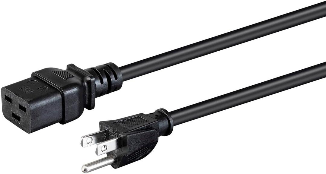 Monoprice 3-Prong Power Cord - 6 Feet - Black | NEMA 5-15P to IEC 60320 C19, 14AWG, 15A, for Powering Computers, Servers, and Other Network Devices