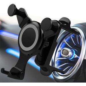 Round Air Vent Car Phone Mount for Jeep Wrangler & Mercedes Benz A/B/C/E/S-Class GLA/GLB/GLC, Mini Cooper Countryman Phone Holder Accessories, Gravity Automatic Locking