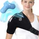 ComfiTECH Dual-Gel Shoulder Ice Pack Wrap with 30-Min Cooling for Muscle Comfort, Adjustable Rotator Cuff Shoulder Brace for Surgery Recovery, Flexible Cold Compression Sleeve for Baseball & Tennis, M