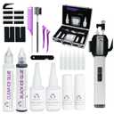 V Light Hair Extension Kit, Professional UV Light Bonding Tool Set with 30g Glue & Remover, No Heat Hair Extensions Kit for Salon & DIY Use (Black)