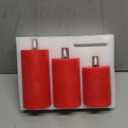 Eywamage Red Christmas Flameless Pillar Candles with Remote, Flickering Battery Operated LED Wax Candles Set of 3