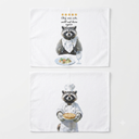 Eieanao Funny Raccoon Gifts Kitchen Towels Set of 2, Chef Raccoon Cooking Hand Towels, Funny Raccoons Microfiber Dish Tea Towel for Kitchen Bar Decor, Chef was Cute, Would Eat Here Again, 16x24 Inch