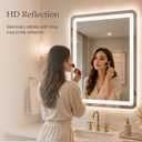 24x36 LED Lighted Bathroom Mirror for Vanity
Front Lights and Backlit, Rounded-Corner Rectangle, 3 Colors, Dimmable, Anti-Fog, Memory, Tempered Glass, UL