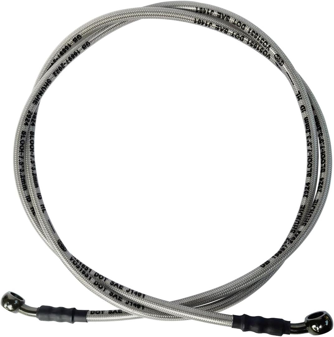 Braided Hydraulic Brake Hose Line Brake Cable Universal Brake Lines Compatible with Dirt Bike Softail ATV UTV Go Kart GY6 Scooter 10mm Banjo Ends M10 70.8" / 180cm