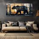 sawjug Forest Animal Canvas Wall Art, Forest Bear Wall Decor, Wildlife Canvas Wall Art, Animal Pictures Wall Decor, Wall Painting for Living Room, Bedroom, Office (12" x 18" x 3 pcs)