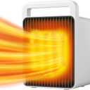 Portable Space Heater Small Space Heaters for Indoor Use,Mini Heater for Office Desk 900W Safe and Quiet Ceramic,Small Heater Fan with Overheat Protection Room Heater with Dumping Shutdown (White)