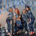 HESTYA 5 Pack 49 Ft Denim Pennant Banner, Blue Jean Theme Triangle Garland, Cowboy Western Party Decorations, Rustic Farmhouse Bunting for Baby Shower, Birthday, Graduation, Country Festival Supplies, Denim
