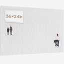 Lightomorrow Bulletin Board 36 x 24 inches, 3' x 2' Linen Board for Wall, Decorative Fabric Pin Board with Safe Removable Adhesive Tapes for Home and Office, Includes 20 Push Pins-Gray Stripes