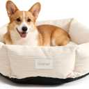 Pet Bed for Cats and Medium Dogs, 30" Large Cat Bed, White