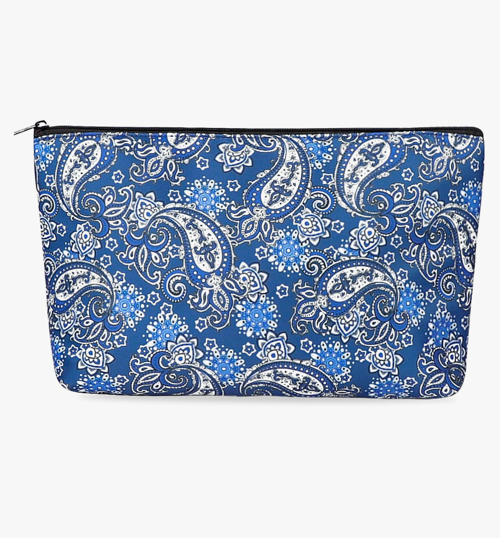 Empty Mahjong Tiles Bag,Suitable for 1.2 "(30mm) standard size American mahjong tiles,Thickened Blue Printed Bag (Case Only)