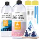 Nicpro 51oz Deep Pour Epoxy Resin Kit, 2 to 4 Inch Depth High Gloss & Clear, Bubble Free Epoxy Resin for Craft River Table, Wood Filler, Bar Top, Coating Casting, Food Safe Self Level 2:1