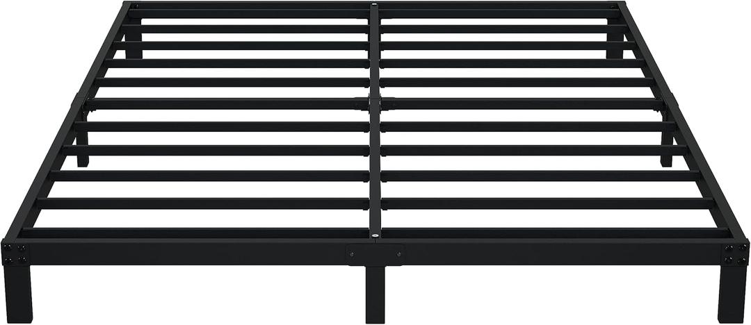 Upcanso 7 Inch Queen Bed Frame No Box Spring Need, Low Profile Metal Platform Bed Frame Queen Size, Heavy Duty Support Bedframes, Easy Assembly