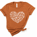 Floral Pumpkin for Women Halloween V Neck Fall Heart T-Shirt Thanksgiving Tops Cute Autumn Graphic Tees Costume Tops (Brown1, S)