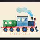 Poster Master Watercolor Train Print - Cute Nursery Poster - Minimal Choo Choo Train Art - Toddler Playroom Wall Design - Nursery Wall Art - Boho Kid's Room Decor - 8x10 UNFRAMED Wall Art