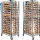 Bun Pan Sheet Rack Cover,Bread Speed Rack Cover with Zipper,Commercial Bakery Racks, 23"x28"x61"Clear PVC Waterproof Dustproof Bread rack Cover with Breathable Mesh Vent (20-Tier TPU)