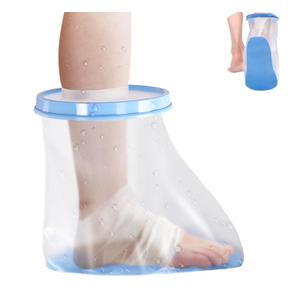 Waterproof Foot Cast Cover for Shower Adult Shower Boots for Foot after surgery with Non-Slip Bottom Cast Protector for Surgery Bandage Dressing Wound [2025 Reusable]