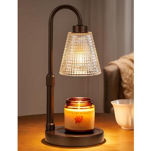 Innqoo Brown Candle Warmer Lamp with Timer, Dimmable Candle Warmer for Jar Candles, Height Adjustable Wax Melts Warmer, Birthday Gifts for Women Mom, House Warming Gifts New Home Decor