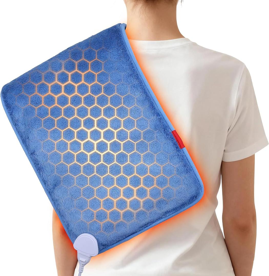 Hot Heating Pad for Back: 3S Fast Heating & Max 158 Deeper Relief for Trapezius Muscle Lower Back Pain by Daily Long Working - Graphene Warmth for Desk Workers with 4H Auto Shut Off