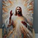 Holy Jesus Canvas Wall Art Religious Christianity Holy Jesus Poster Print Gallery Home Decor Painting Suitable for Bedroom Living Room Prayer Room Church Sunday School 16 x 24 in Ready to Hang