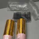 Cupcake Liners for Baking 100Pack,Free-Air 3.5Oz Foil Baking Cups with Dome Lids,Disposable Muffin Tins Muffin Cups for Wedding Birthday Party, with Spoons-Pink in Gold