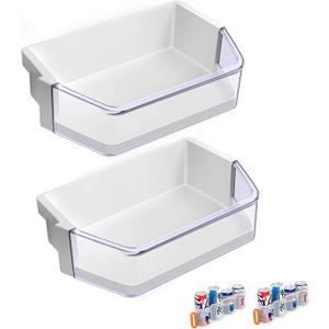 [2 PACK] UPGRADED WPW10493524 Refrigerator Door Shelf Bin Compatible With Whirlpool Replacement Door Shelf W10493524, AP6022277, WRF736SDAM14, WRF736SDAM00, WRF736SDAM13, 7WF736SDAM10 Door Bin