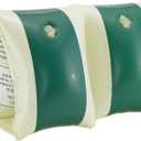 Petites Pommes Striped Water Wings Ages 2-6 - Handprinted Classic Inflatable Arm Floaties - Durable, BPA-Free Swimmies with Soft Seams, Safe Valves & Storage Bag - Dark Green