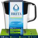 Brita Large Water Filter Pitcher for Tap and Drinking Water with SmartLight Change Indicator, Includes 1 Standard Filter, BPA-Free, Lasts 2 Months, 10-Cup Capacity, Stretch Limo Black
