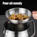 Oil Strainer Pot, Large Capacity Stainless Steel Oil Container Oil Container with Strainer, Bacon Grease Container Filter Pot for Deep Frying and Cooking Grease Storage (1.5L)