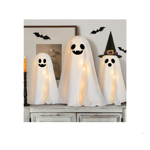 Halloween Decorations Indoor - 3 Packs DIY Light-Up Spooky Ghosts with String Lights, Witch Hats, Crafts Kits for Halloween Decor Indoor Party Home Table Mantel Room Kitchen Office