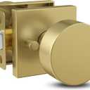 Mega Handles SUANA Privacy Door Knob for Hallway, Closet and Bathroom, Reversible Heavy Duty Design Door Knobs, Fits All Standard Door Sizes Screws Included - Satin Brass (1 Pack)