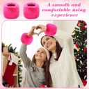 SATINIOR 3 Pairs Faux Fur Short Wrist Cuff Winter Fuzzy Wrist Cuff Warmers for Women Girls Favors (White,pink,rose Red)