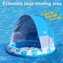 COOLCOOLDEE Inflatable Pool Float with Canopy,2 Person Floating Island,Extra Large with Sun Shade